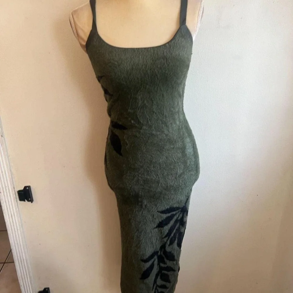 Killstar Grim ferns midi green dress size Xs - Picture 2 of 5